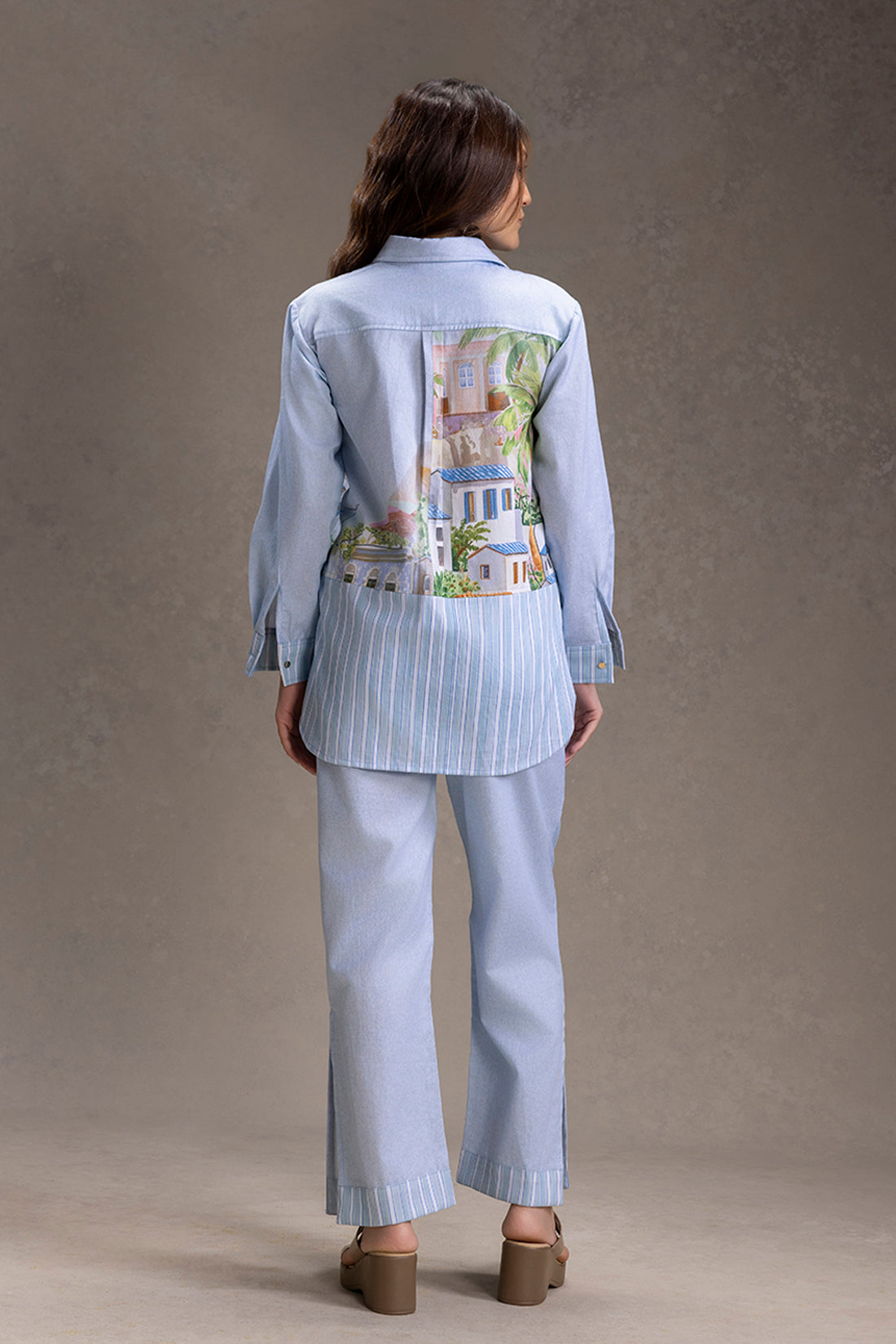 REVIERA BLUE PRINTED SHIRT AND PANTS