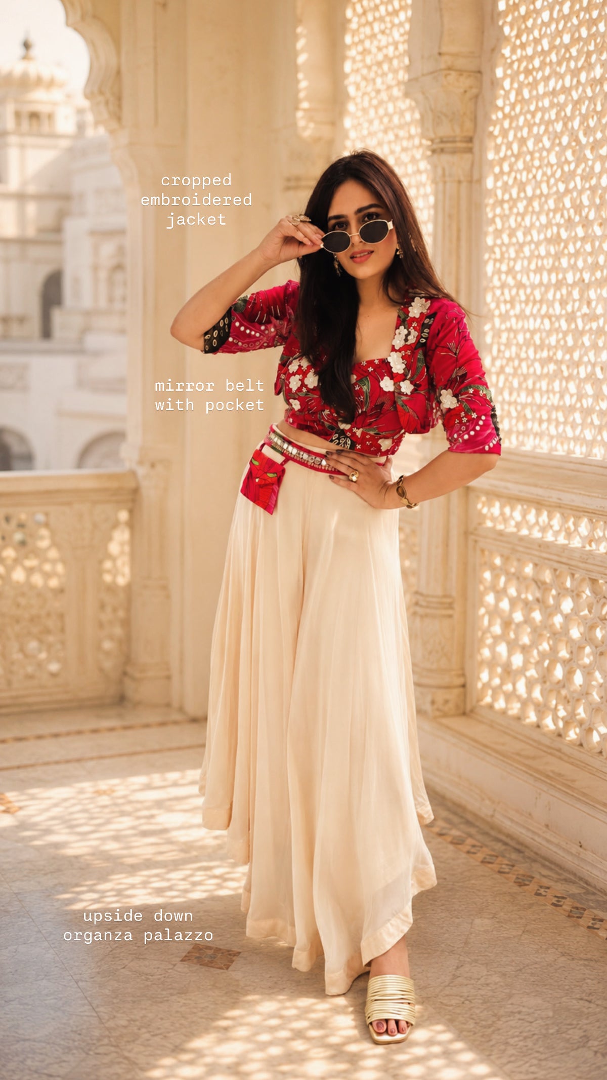 Aanchal Jain | Zariyah Embroidered Upside Down Palazzo Set
