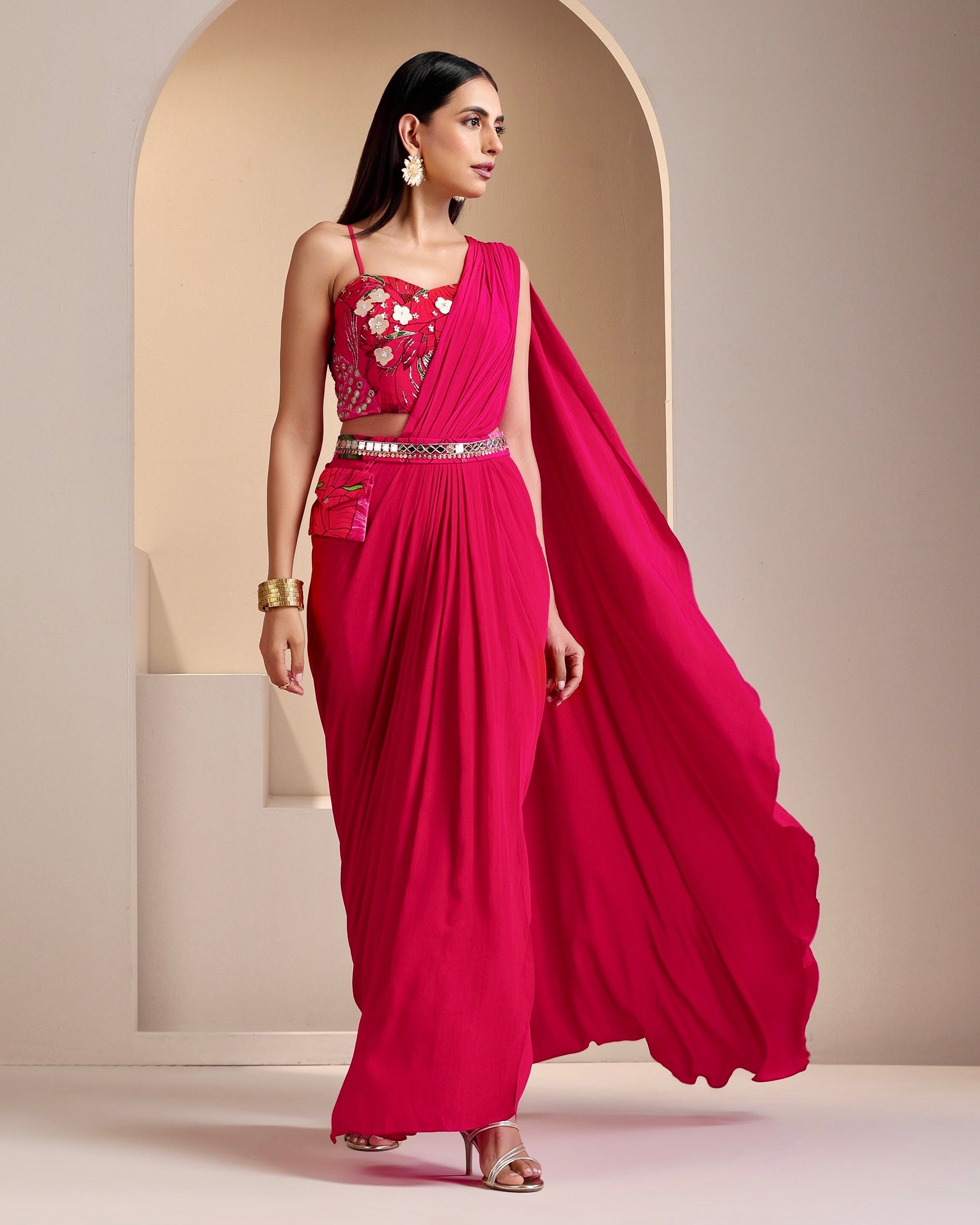 Naqsh Pre Draped Saree Set