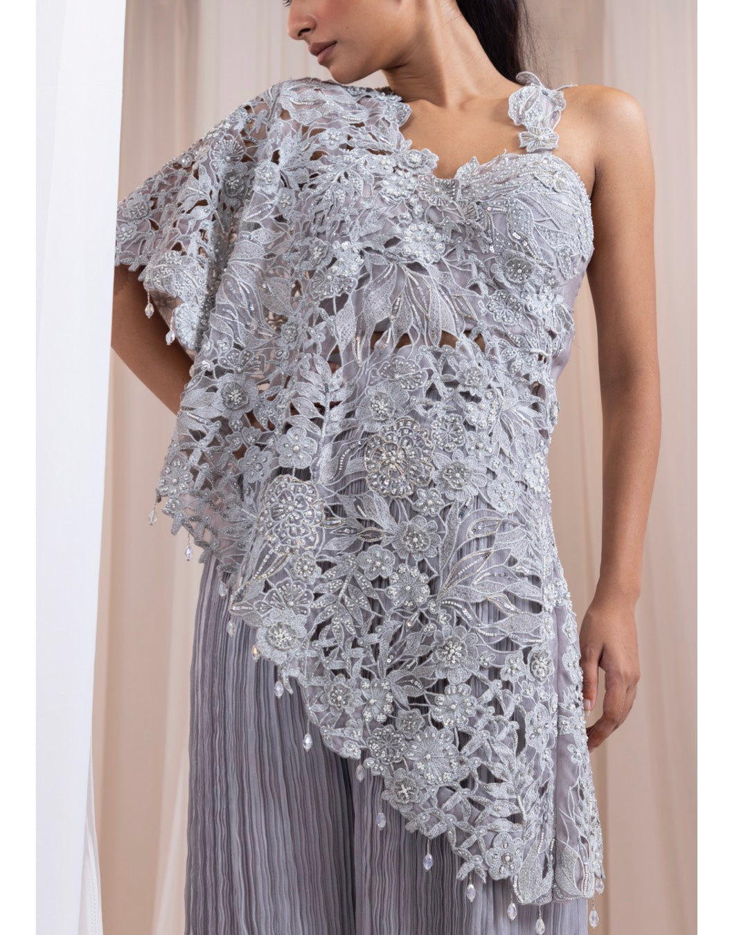 Frosted 3D floral Hand Embroidered Petal Set