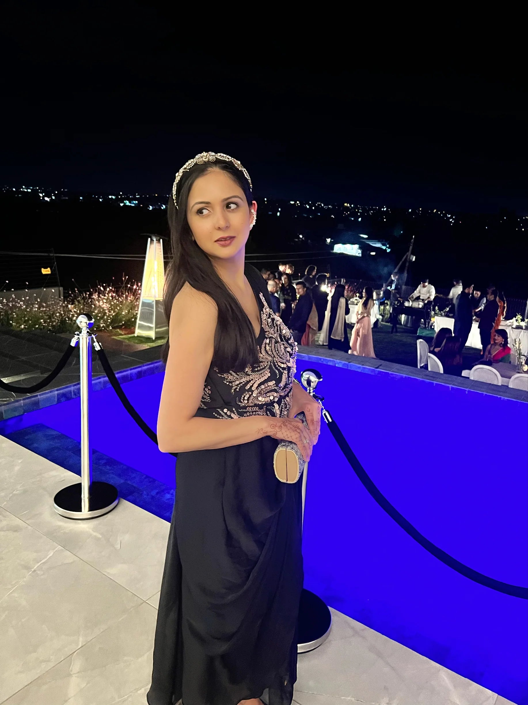 Samriddhi Dhillon in Black Concept Saree With Belt