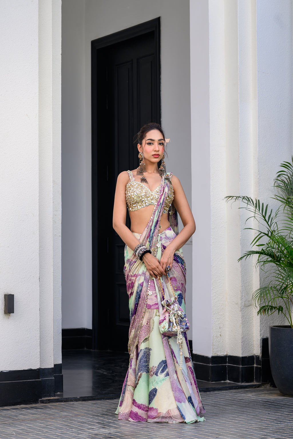 Eden Saree Paidawn With Hand Embroidered Blouse