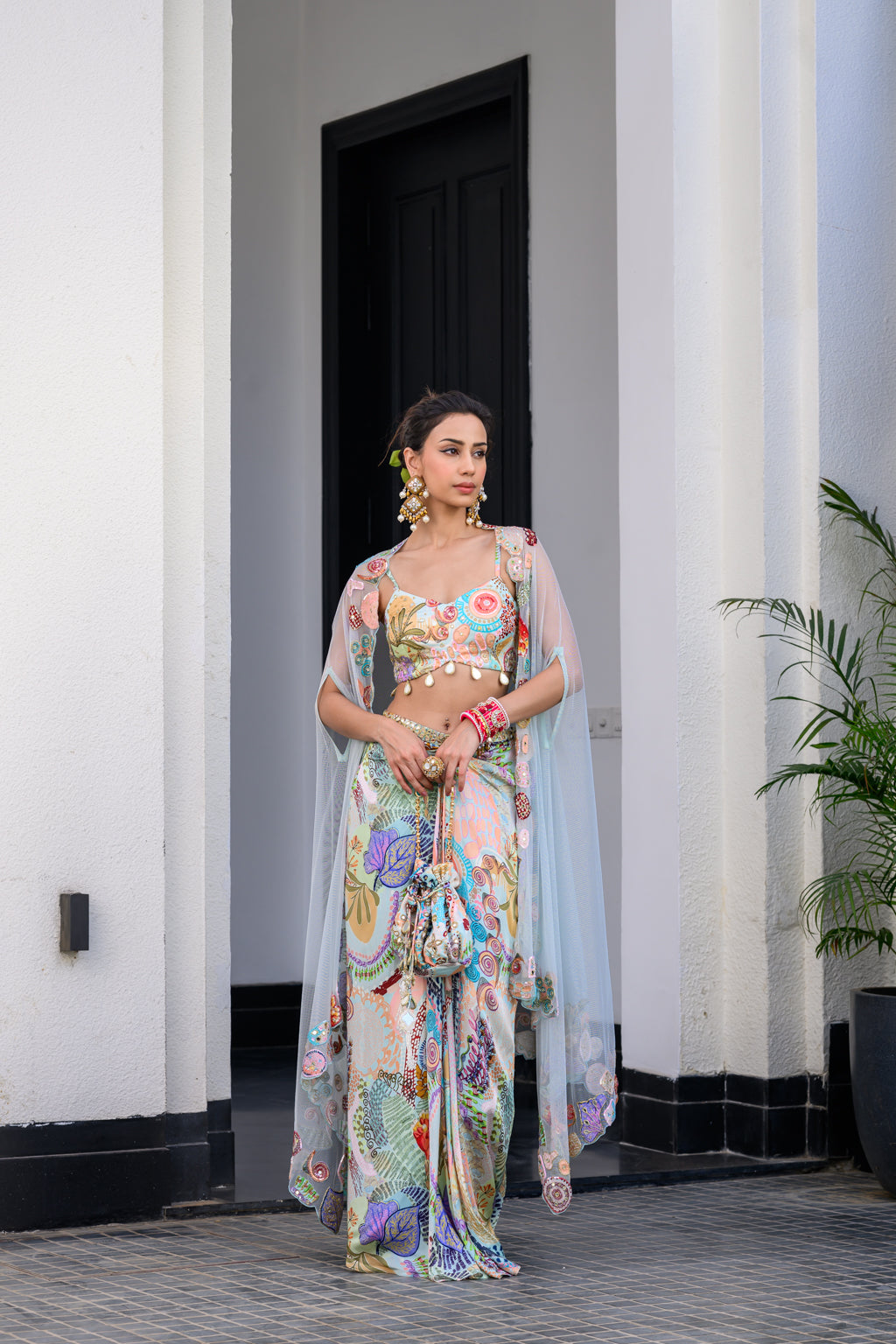 Gardenia Drape Skirt Set