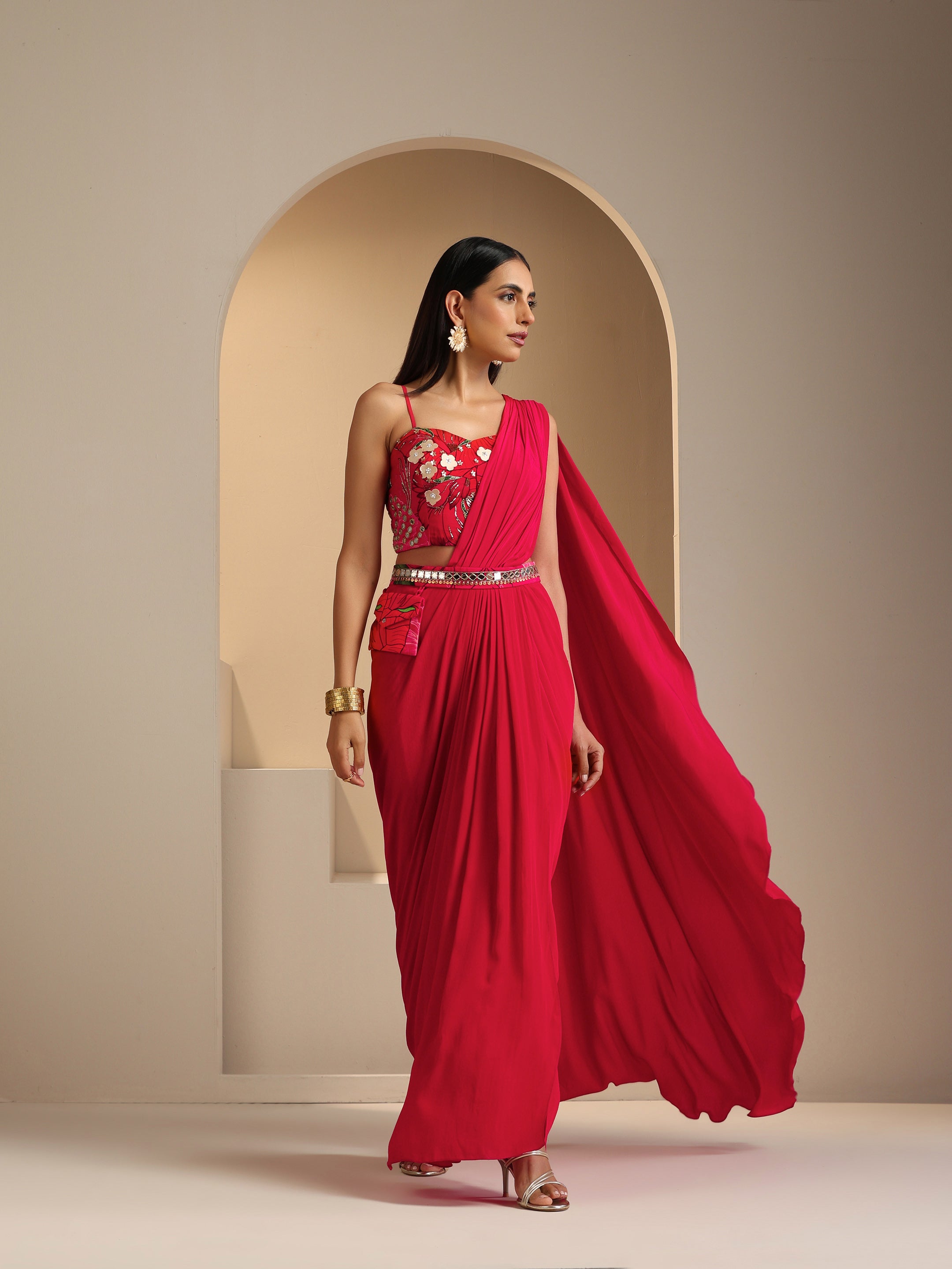 Naqsh Pre Draped Saree Set
