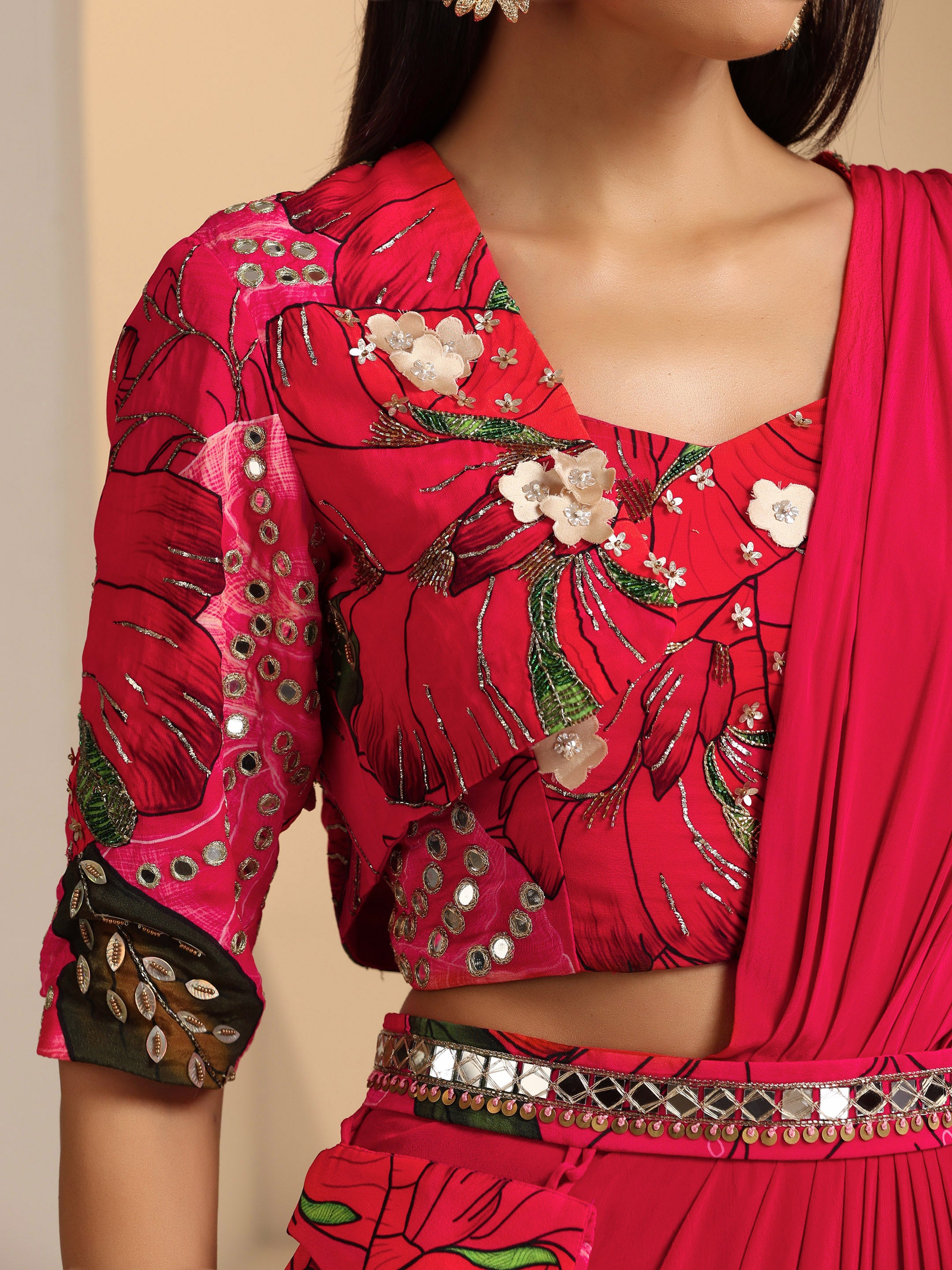 Naqsh Pre Draped Saree Set
