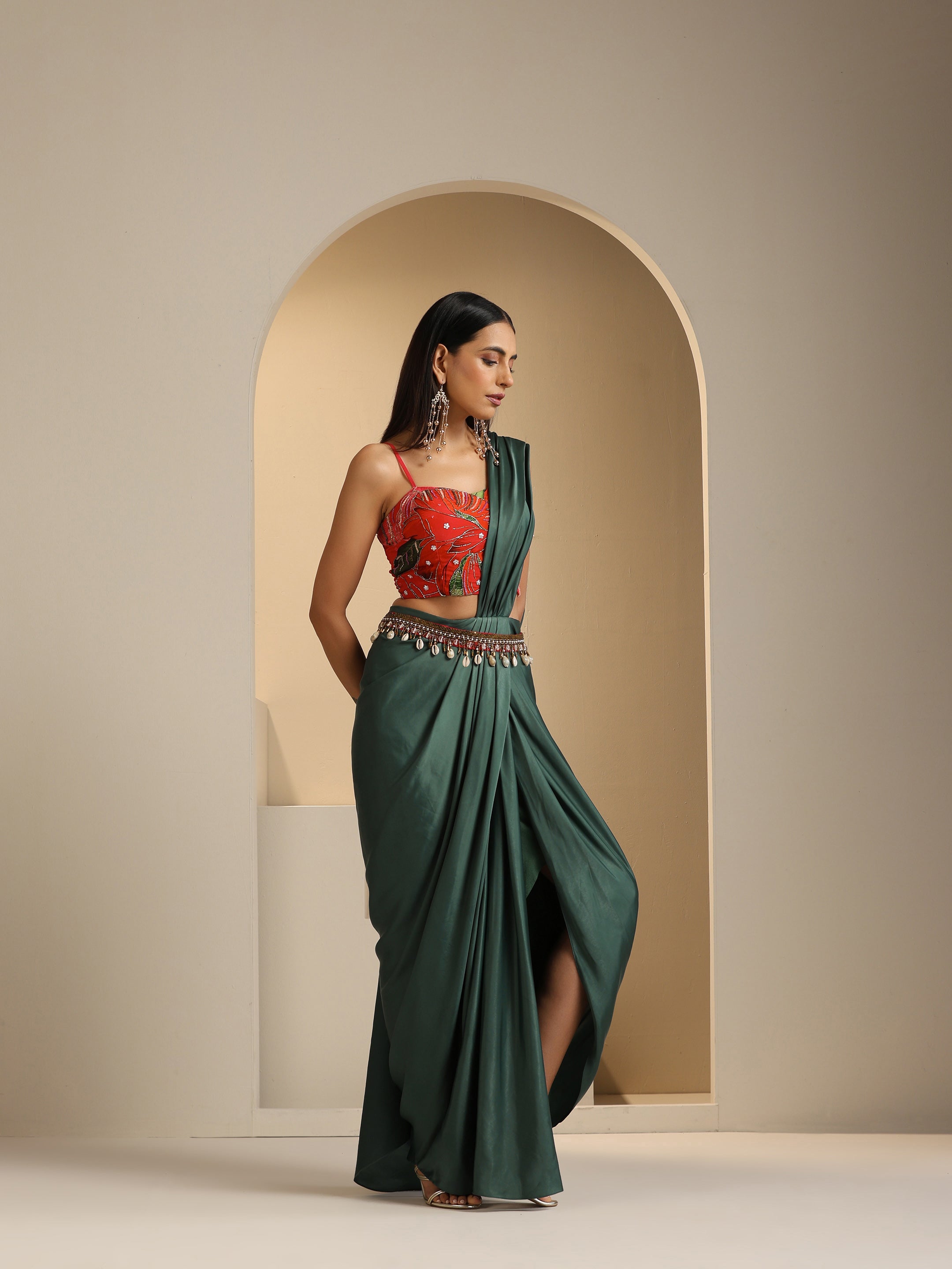 Falak Pre Draped Saree Set