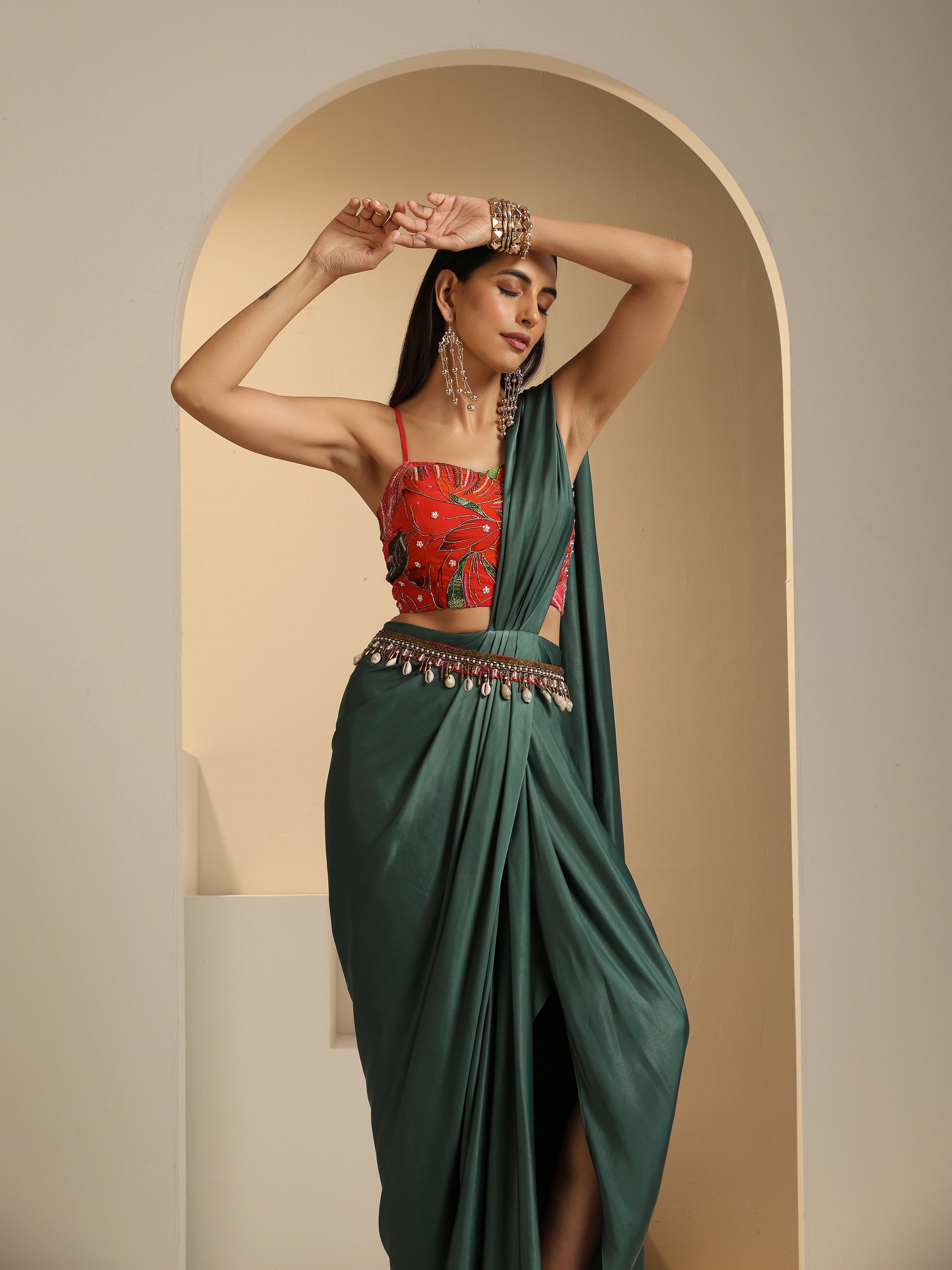 Falak Pre Draped Saree Set